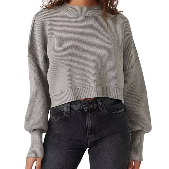 FREE PEOPLE Easy Street Cropped Sweater NWT - SIZE XL - Picture 1 of 11